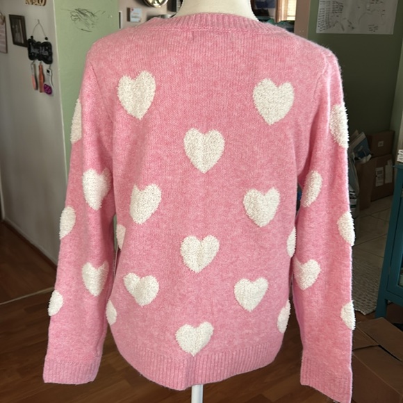 Cupcakes and Cashmere Crew Sweater Medium NWT Women’s Pink & White So Soft 🩷🤍🩷 - Picture 2 of 13